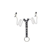 PINZE PER CAPEZZOLI CON ANELLO FALLICO COSTRITTIVO FETISH BONDAGE